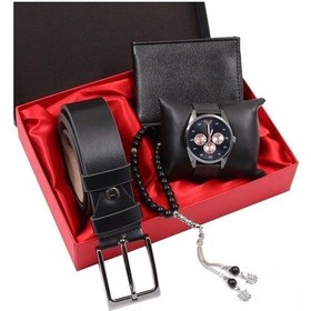 Resim Özel Kutusunda Erkek Kol Saati & Tesbih & Kemer & Cüzdan Hediye S 