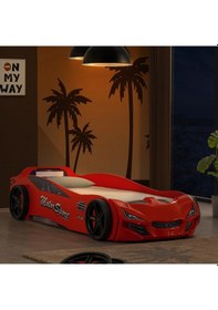 Resim Arabalı Yatak, V-sport Arabalı Karyola - Kırmızı 