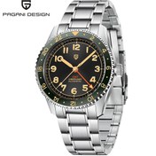 Resim Pagani design PD-1784 Erkek Saati Otomatik GMT Paslanmaz Çelik Kayışlı Japon NH34A Hareket Safir Cam Su Geçirmez 