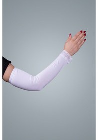 Resim Hürrem Bone Beyaz Tesettür Kolluk Viskon Kumaş Dantelli 1002_42 Beyaz 