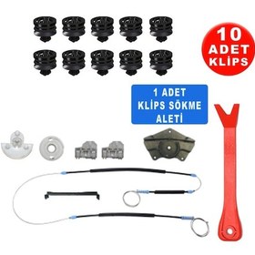 Resim Vw Passat B5 1998-2005 Makara Yatakli Sag Ön Cam Kriko Tamir Set 64382341 