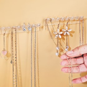 Resim Kolye Tutucu, 8 Kancalı Duvara Monte Edilebilir Kolye Düzenleyici, Kolyeler, Takılar, Bilezikler ve Yüzükler için Asma Organizatör, Kadınlar ve Erkekler için Hediye (3 adet), Asılı Takı Organizatörleri 