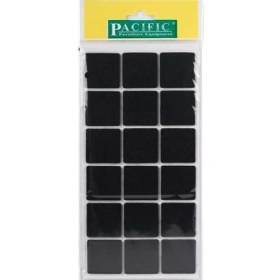 Resim PudraLuna Siyah Renk, 18 Adet 35X35 mm Yapışkanlı Keçe, Sandalye, Masa, Koltuk Altı Parke Koruma Keçesi, Kare 