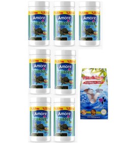 Resim Amore Turtle Green Sticks 7 x 125 ML Su Kaplumbağası Yemi + Kaya Tuzu 250 G 