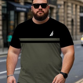 Resim Erkekler için Büyük Beden Rahat 3D Baskılı Çizgili Tişört - Hafif Polyester Karışımı, Dış Mekan Maceraları ve Günlük Kıyafetler için Nefes Alabilir Kısa Kollu Yuvarlak Yaka Tişört, Makinede Yıkanabilir, Büyük ve Uzun Boylar, Macera Giyim | Çok Yönlü Yuvarlak Yaka | Çizgili Tasarım, BÜYÜK BEDEN 