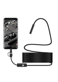 Resim Endoskop Yılan Video Kamera Led'li 10 Metre 7 Mm Sert Kablo 