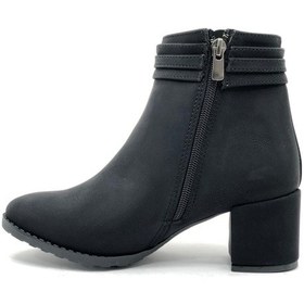 Resim Feles Kelebek Toka Detaylı Topuklu Kadın Bot Siyah 