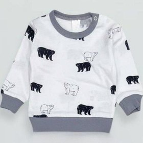 Resim Breeze Erkek Bebek Desenli Pamuklu Pijama Takım-15341 Gri 