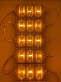 Resim 12 Volt Dar Açılı 3'lü Modül Sarı Led Amber - 5 Adet 