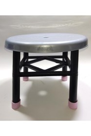 Resim abnturk 2 Adet Gümüş Gri Yuvarlak Duşakabin Banyo Taburesi Sağlam Plastik 100kg Taşır Iş+ev Piknikte Kullanı 