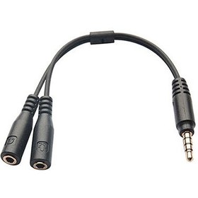 Resim Hytech HY-X77 Siyah Audio + Mic To 3,5mm 0.15m Kulaklık Çevirici 