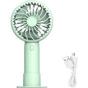 Resim Mini Usb Şarj Edilebilir Elektrikli El Tipi Vantilatör Taşınabilir Vantilatör Kutulu Yeşil 