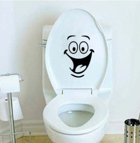 Resim Klozet Banyo Sticker Komik Resim 4 Siyah 