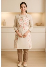 Resim Havlulu Mutfak Önlüğü Pratik Kullanım Önlük Krem 