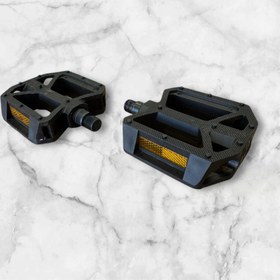 Resim ZOZO Pedal HF-605 Mtb Reflektörlü Bisiklet Pedalı Plastik Dış Yüzey Siyah Geniş Bisiklet Pedal 