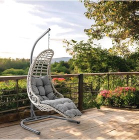 Resim Capri Swing Bodrum Tekli Rattan Bahçe Salıncağı | Balkon Salıncağı 