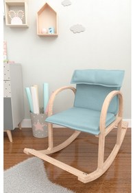 Resim Mobildecoaş Mobildeco Şirin Ahşap Sallanan Sandalye Dinlenme Koltuğu Mavi (Do Mavi 