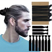 Resim 14+ Yaş için Erkekler için Minimalist Hip Hop Stili, Kaymaz Esnek Saç Bantları, Spor Ponytail Tutucuları - 10'lu Kumaş Saç Bağları Seti 