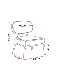 Resim Azra Mobilya Luna Modern Deri Kaplama Metal Ayaklı Berjer / Sandalye Gri Gri 