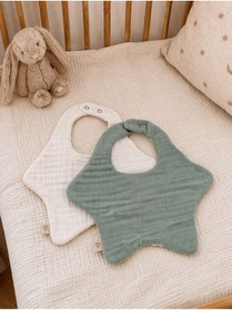 Resim lalin Bebek Önlüğü 8 Katlı Yıldız Desen 2'li Set 