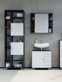 Resim Çok Amaçlı Uzun Banyo Dolabı Dekoratif Depolama Kitaplık Banyo Mutfak Kiler Dolabı - Atlantik Çam 