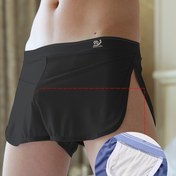 Resim Erkekler için Seksi Düşük Bel Bokser Külotlar, File Nefes Alabilirlik - Rahat, Gevşek Kesim Ev & Uyku İçin Günlük İç Çamaşırı 