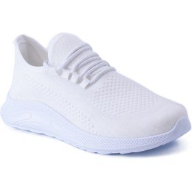 Resim eformoda by emre yılmaz Beyaz Unisex Triko Sneaker Rahat Hava Alabilen Kokusuz Spor Ayakkabı Ez101 