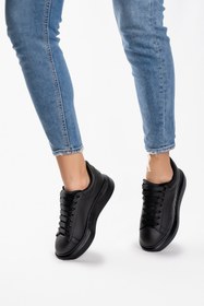 Resim Blyss Kadın Erkek Siyah Siyah Kalın Taban Günlük Spor Ayakkabı Sneaker 