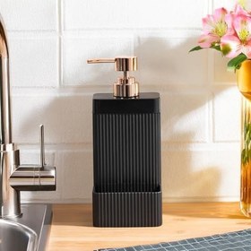 Resim Perotti 13139 Lisbone Süngerlik Hazneli Banyo ve Mutfak Sıvı Sabunluk 550ML Siyah 
