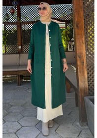 Resim Rabia Şamlı Manolya Zümrüt Triko Hırka Çok Renkli 