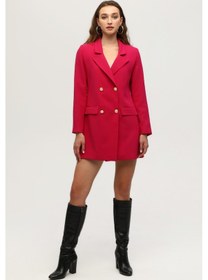 Resim Feminist Astarlı Düğme Kapamalı Blazer Ceket 0105123.12 Fuşya Kırmızı 