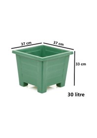 Resim Omnipazar Sy-5848 Dekoratif Plastik Kare Ayaklı Saksı 30 Lt Yeşil 6 Adet 6 Adet 