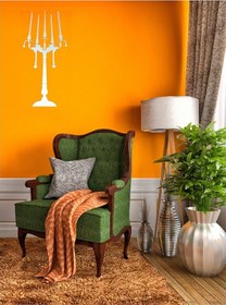 Resim Aynalı Duvar Süsü Sticker 2 Adet Şamdan Şekilli 35x20x0,6cm 