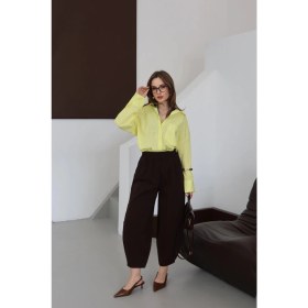 Resim Çımalı Gabardin Şalvar Pantolon Kahve 