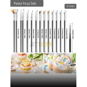 Resim 15’li Set Pasta Hazırlama Fırçası Yağlı Boya Fırçası Sulu Boya Fırçası Yüz Boyası Fırça El Işi Fırça 