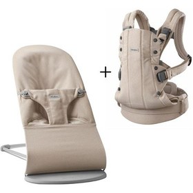 Resim BabyBjörn 2’li Set Bliss Ana Kucağı & Kanguru Harmony Woven Melange Light Beige 