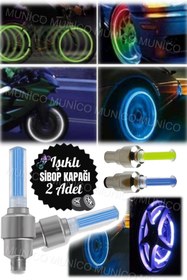 Resim Gaggani 2 Adet Renkli LED Sibop Kapakları Bisikletinize Kişilik Katın Renkli Flaş LED Işıklı Tekerlek 