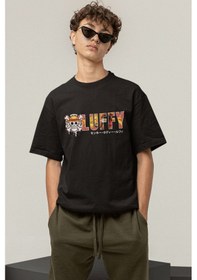 Resim One Piece Luffy Logo Siyah Tişört 
