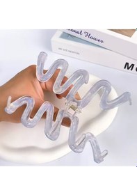 Resim Dalga Model Yeşil Renk Asetat 10,5 Cm Lüks Mandal Toka Yeşil 