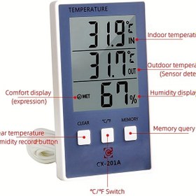 Resim ARTSCAT Dijital Termometre Higrometre İç Mekan/Dış Mekan, LCD Renkli Ekran Sıcaklık ve Nem Monitörü °C/°F Göstergeli, Sensör Probu, Hava İstasyonu, Gerçek Zamanlı İzleme (-58°F ile 158°F Aralığı) 