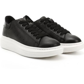 Resim Gönderi(R) Gönderi R Kadın Siyah Bağcıklı Dolgu Taban Hakiki Deri Sneaker Gdza13424283 Siyah 