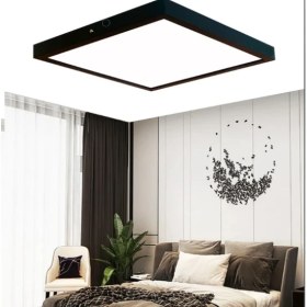 Resim Luxs 30X30 cm Büyük Boy 24W Siyah Kasa LED Panel Avize Armatür Salon Banyo Balkon Tuvalet ve Wc Lambası 