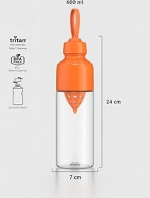 Resim Renga Felix 600 ml Tritan Sıkacaklı Detoks Matara 911029 Turuncu 