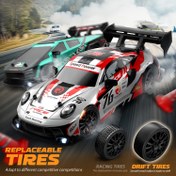 Resim 1:24 Ölçekli Mini RC Kayma Arabası, Gerçekçi Tasarım ve Şık Aerodinamik Özelliklere Sahip 2.4GHz Oyuncak Araba - Siyah/Sarı ve Kırmızı/Beyaz Renk Schemeleri, USB Şarj Edilebilir Pil, Erkek ve Kız Çocukları İçin Mükemmel Hediye (Doğum Günü, Cadılar Bayramı, Noel) 
