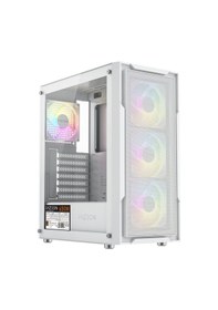 Resim Fazeon F11 650w 80+ Bronze Mesh Rgb 4x120mm Fanlı Atx Beyaz Gamıng Kasa 