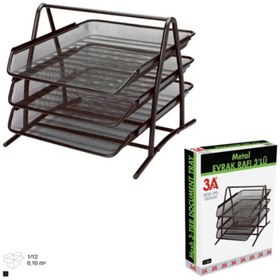 Resim Ark 3A Metal Evrak Rafı Siyah 3'lü 