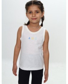 Resim Toontoy Unisex Çocuk Baskılı Bisiklet Yaka Basic Atlet Ekru 