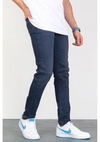 Resim Erkek Lacivert Slim Fit Licralı Esnek Taşlamalı Kot Pantolon 842H (492006157) 