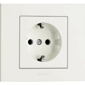 Resim Ovivo Natural Beyaz Topraklı Priz 