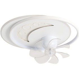 Resim Arıa 3d Plafonyer Pervaneli Ledli Avize Beyaz 